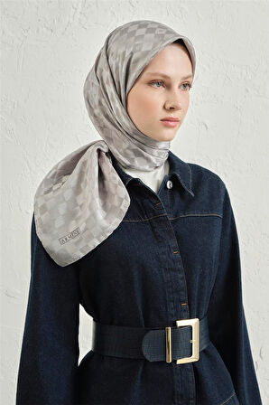 İpek Pamuk Dama Eşarp - 4464