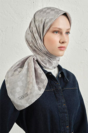 İpek Pamuk Dama Eşarp - 4464