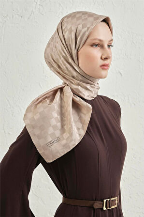 İpek Pamuk Dama Eşarp - 4464