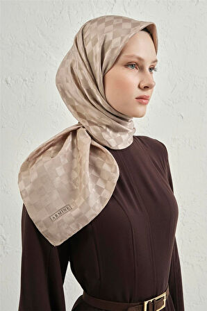 İpek Pamuk Dama Eşarp - 4464