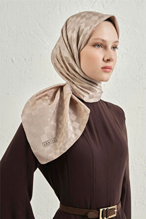 İpek Pamuk Dama Eşarp - 4464