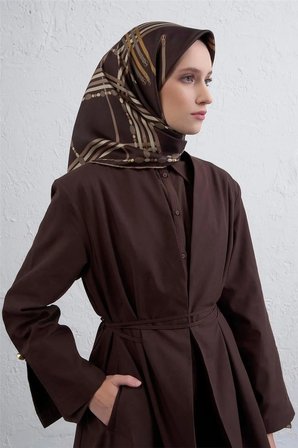 Armine Obje Desenli Saf İpek Twill Eşarp 9407D 31