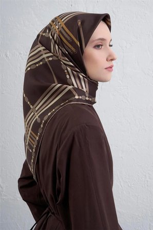 Armine Obje Desenli Saf İpek Twill Eşarp 9407D 31