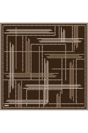 Armine Obje Desenli Saf İpek Twill Eşarp 9407D 31