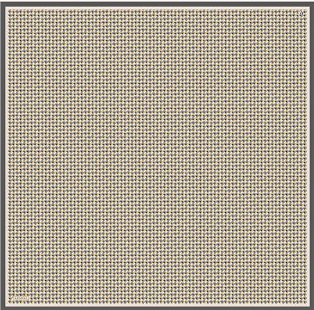 Armine Sura Saf İpek Eşarp 9417 - 31 Sarı Krem Geometrik Desen