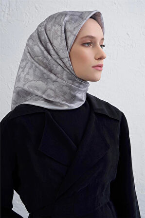 Klasik Desen Twill İpek Eşarp -2025/2026 -9408D