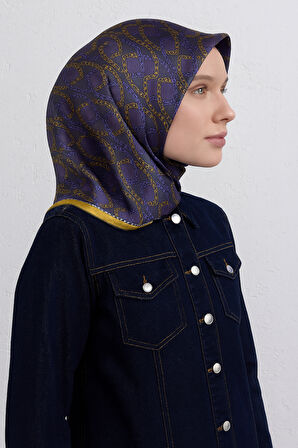 Armine Tivil Saf İpek Eşarp 9410 - 58 Füme Karışık Desen