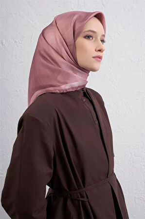 Armine Sura Saf İpek Eşarp 9402 - 05 Pudra Karışık Desen