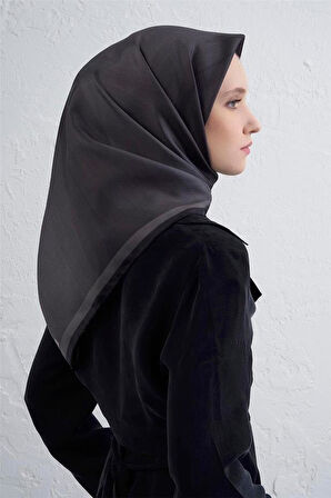 Armine Sura Saf İpek Eşarp 9402 - 54 Siyah Karışık Desen