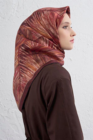 Armine Tivil Saf İpek Eşarp 9430 - 31 Bordo Karışık Desen