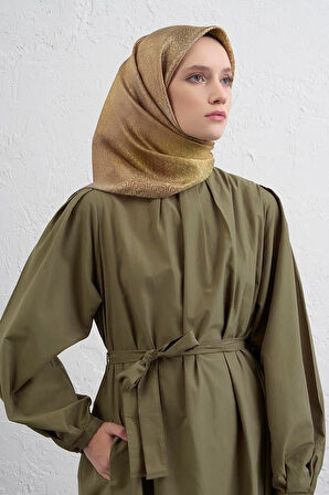 Armine Sura Saf İpek Eşarp 9437 - 35 Yeşil Karışık Desen