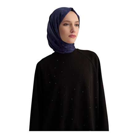 Kadın Önü Taş İşlemeli Tunik Siyah 25KT449