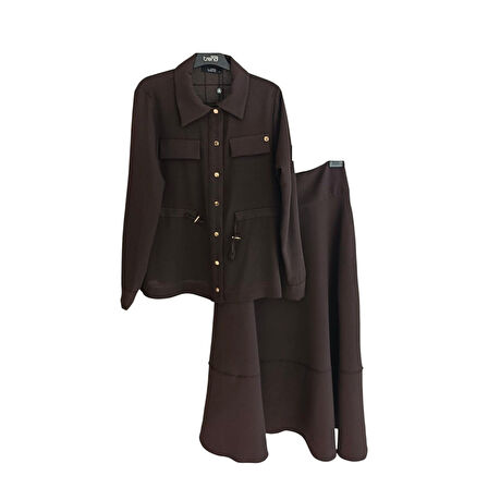 Kadın Bel Büzgü Detay Etekli Takım 25KT665