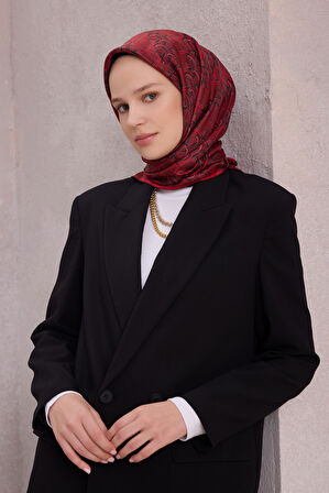 Geometrik Desen İpek Twill Eşarp 4214D01 31