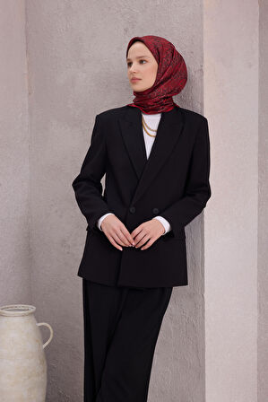 Geometrik Desen İpek Twill Eşarp 4214D01 31