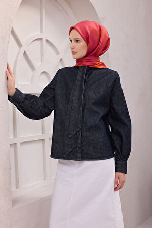 Geometrik Desen İpek Twill Eşarp 4201D01 36