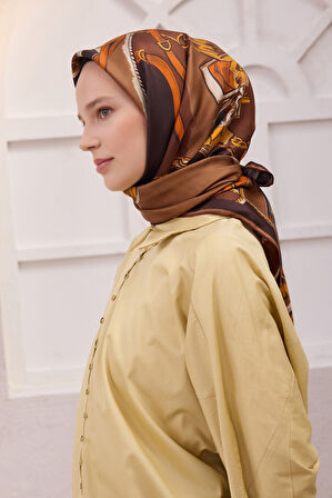 Obje Desen İpek Twill Eşarp 4205D01