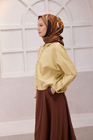 Obje Desen İpek Twill Eşarp 4205D01