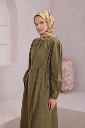 Geometrik Desen İpek Twill Eşarp 4214D01