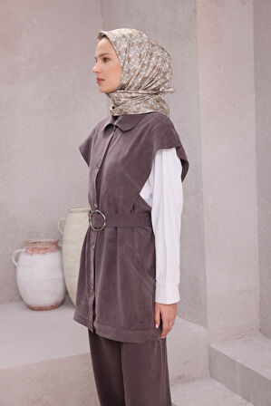 Çiçek Desen İpek Twill Eşarp 4204D01