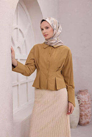 Belli Tivil Saf İpek Eşarp 4213 - 84 Krem Gri Soyut Desen