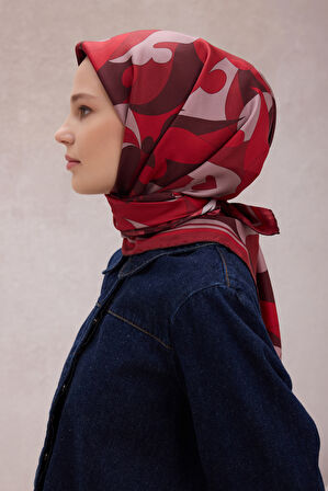 Geometrik Desen İpek Twill Eşarp 4213D01