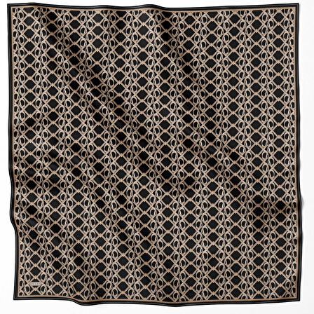 Geometrik Desen İpek Twill Eşarp 4214D01 86