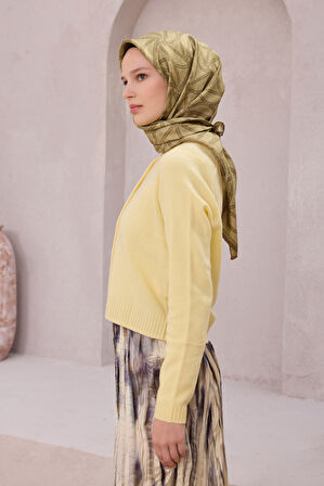 Geometrik Desen İpek Twill Eşarp 4221D01 81