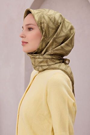 Geometrik Desen İpek Twill Eşarp 4221D01 81