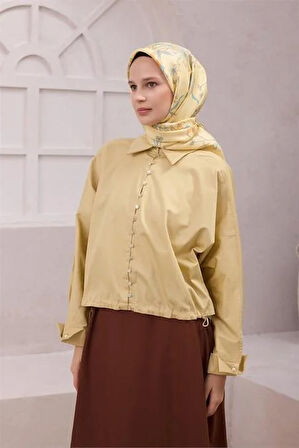 Belli Tivil Saf İpek Eşarp 4210 - 84 Sarı Çiçek Desen