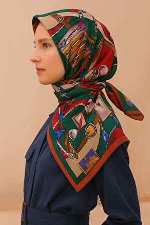 Belli Tivil Saf İpek Eşarp 4205 - 80 Bordo Soyut Desen