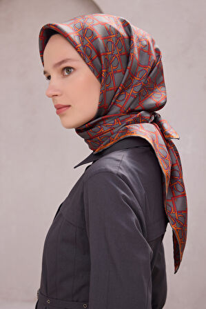 Geometrik Desen İpek Twill Eşarp 4214D01 04