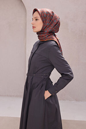 Geometrik Desen İpek Twill Eşarp 4214D01 04