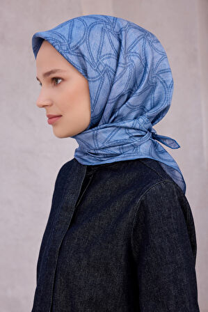 Geometrik Desen İpek Twill Eşarp 4221D01 82