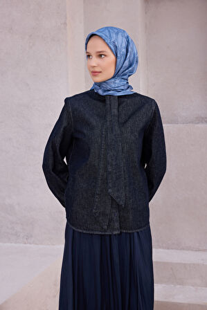 Geometrik Desen İpek Twill Eşarp 4221D01 82