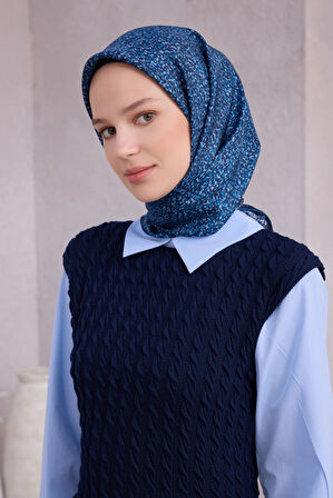 Çiçek Desen İpek Twill Eşarp 4208D01