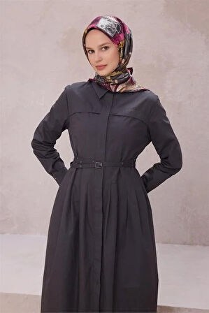 Belli Tivil Saf İpek Eşarp 4216 - 86 Koyu Pembe Soyut Desen