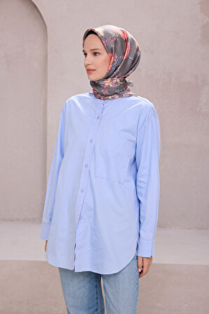 Çiçek Desen İpek Twill Eşarp 4210D01
