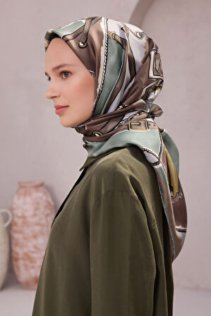 Obje Desen İpek Twill Eşarp 4205D01
