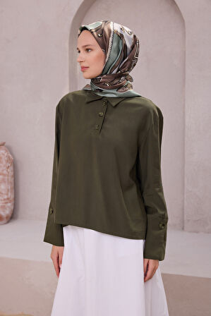 Obje Desen İpek Twill Eşarp 4205D01