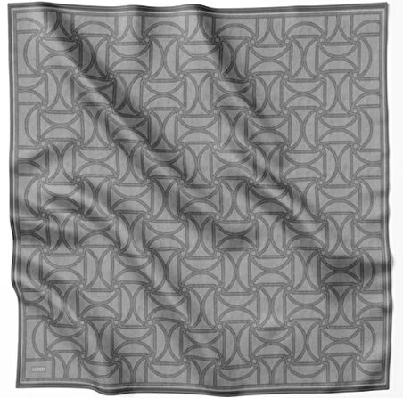 Belli Tivil Saf İpek Eşarp 4221 - 05 Gri Soyut Desen