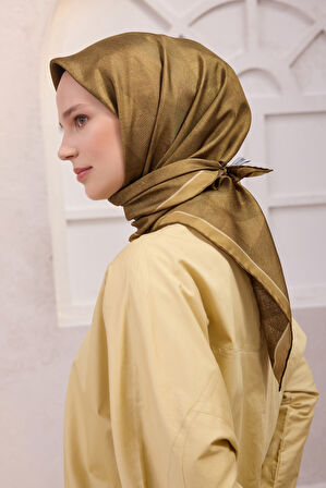 Geometrik Desen İpek Twill Eşarp 4201D01 30