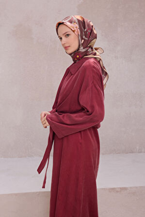Çiçek Desen İpek Twill Eşarp 4219D01