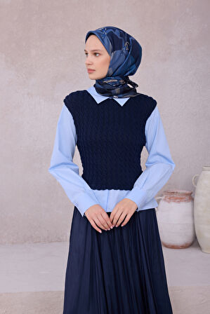 Ekose Kemer Desen İpek Twill Eşarp 4206D01