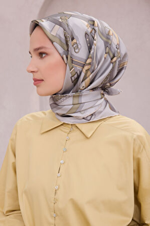 Ekose Kemer Desen İpek Twill Eşarp 4200D01 32