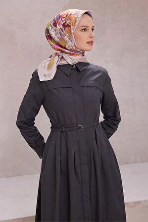 Belli Tivil Saf İpek Eşarp 4220 - 31 Taş Çiçek Desen