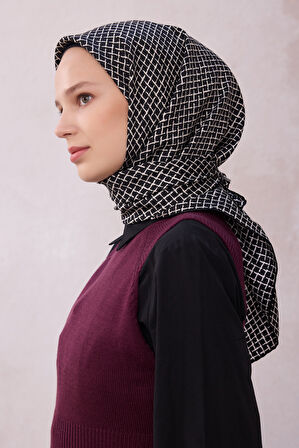 Çiçek Desen İpek Twill Eşarp 4203D01
