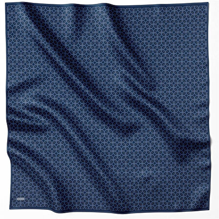 Geometrik Desen İpek Twill Eşarp 4215D01