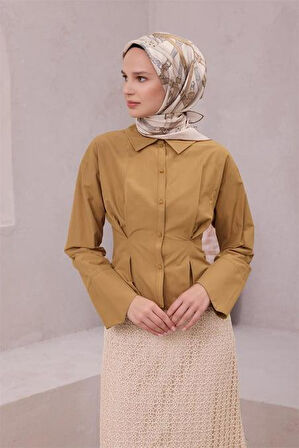 Belli Tivil Saf İpek Eşarp 4200 - 06 Krem Kemer Desen