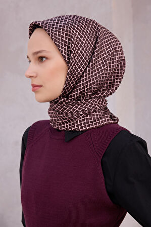 Çiçek Desen İpek Twill Eşarp 4203D01
